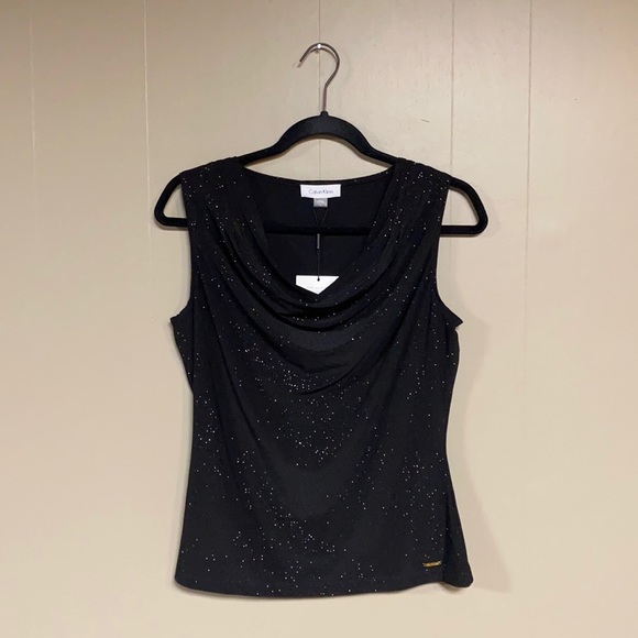 Calvin Klein NWT black glitter tank size Small - Picture 1 of 10